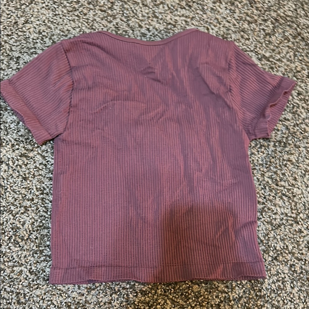 Women's Purple Ribbed Top - Picture 3 of 3